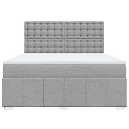 Boxspring met matras stof lichtgrijs 180x200 cm