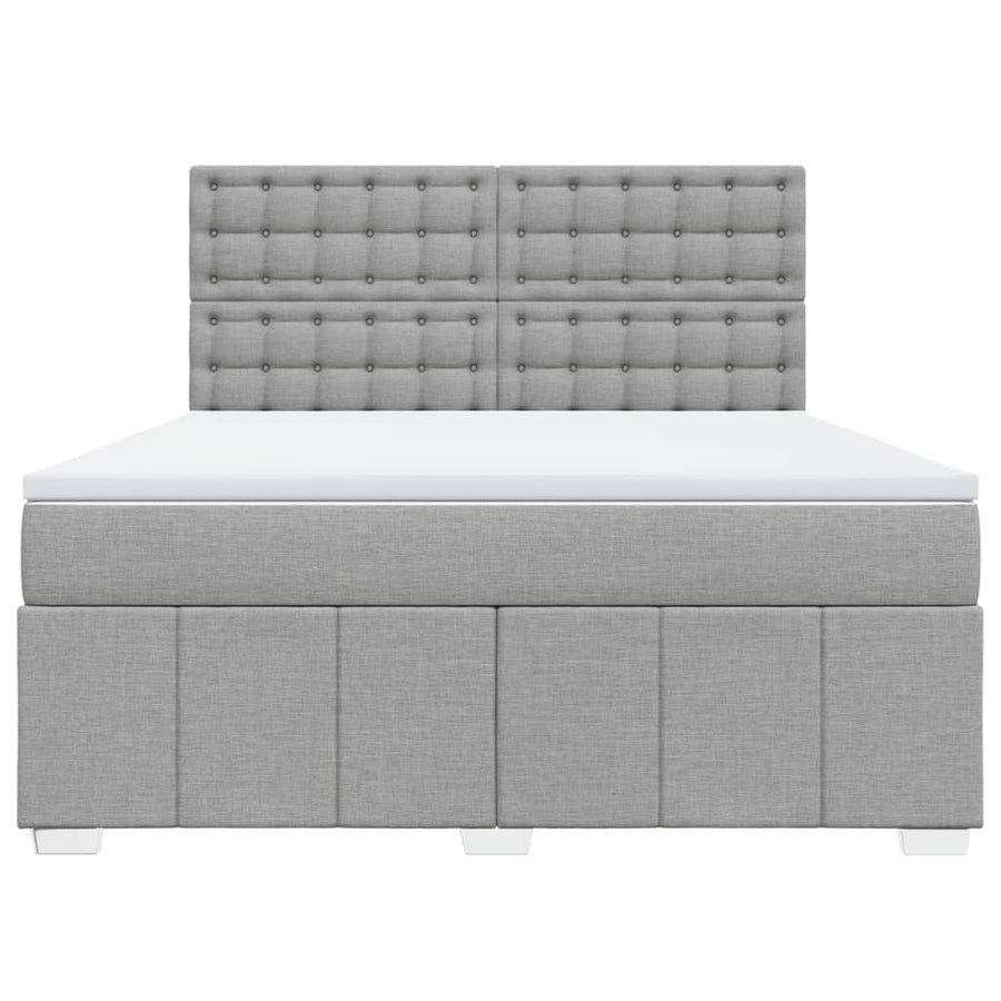 Boxspring met matras stof lichtgrijs 180x200 cm