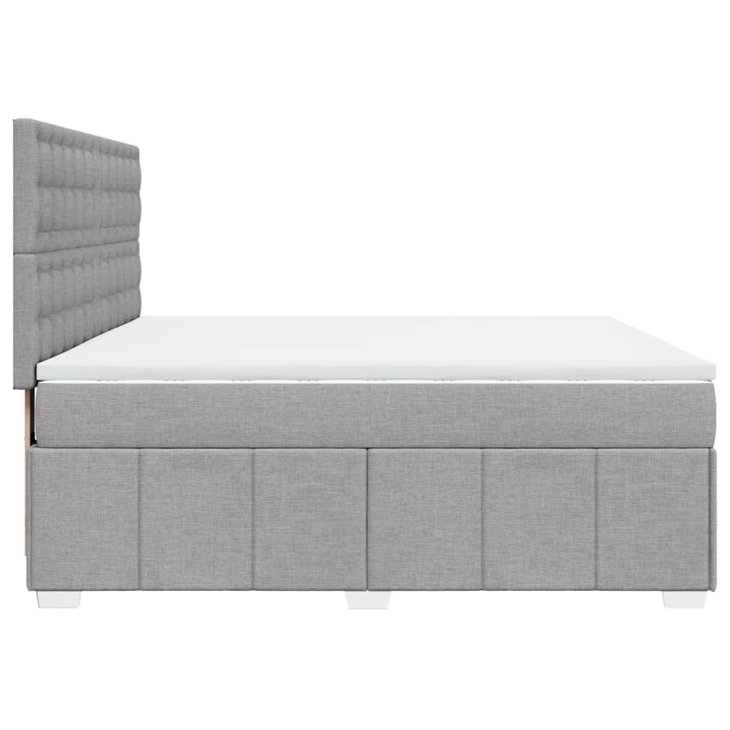 Boxspring met matras stof lichtgrijs 180x200 cm