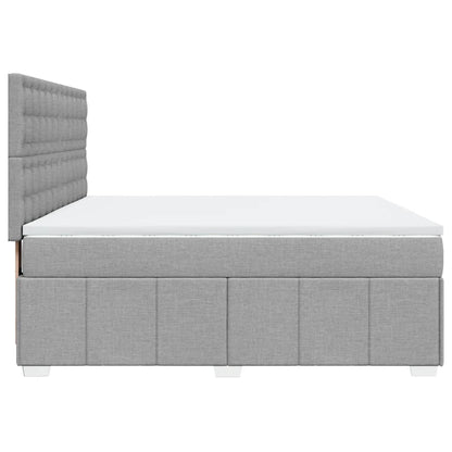 Boxspring met matras stof lichtgrijs 180x200 cm
