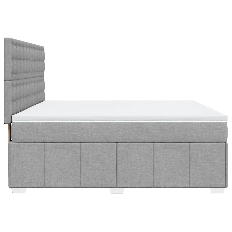 Boxspring met matras stof lichtgrijs 180x200 cm