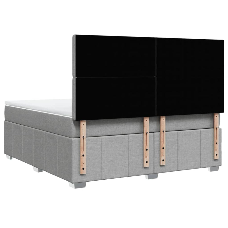 Boxspring met matras stof lichtgrijs 180x200 cm