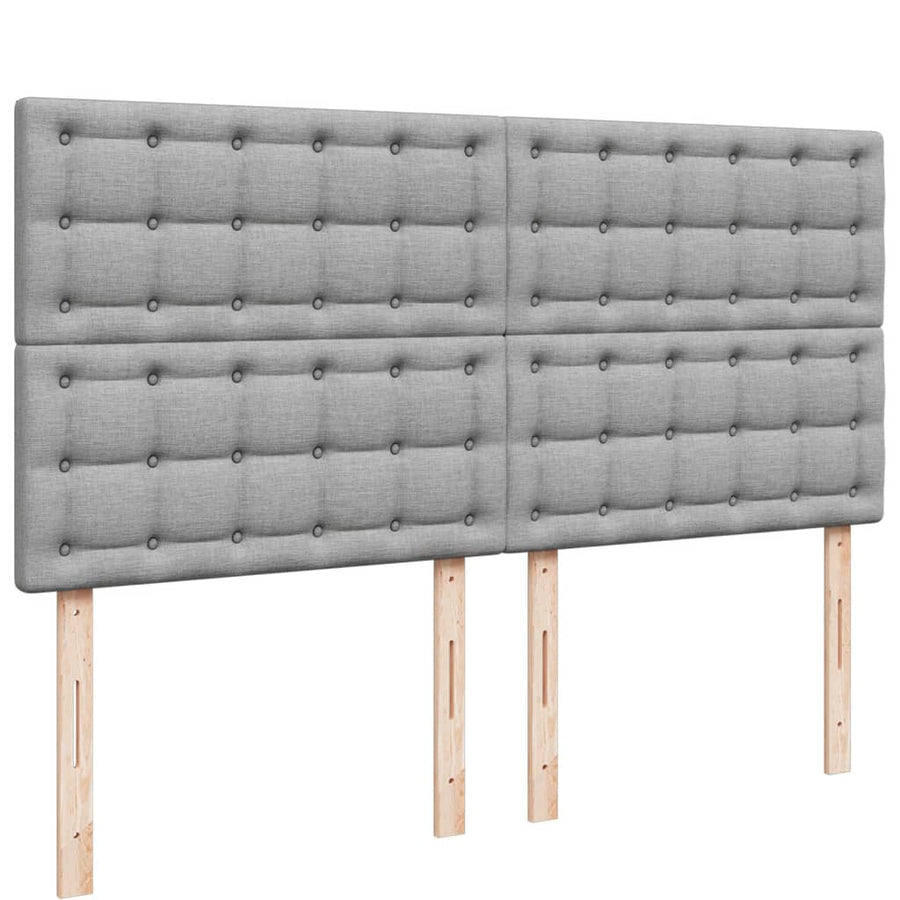 Boxspring met matras stof lichtgrijs 180x200 cm