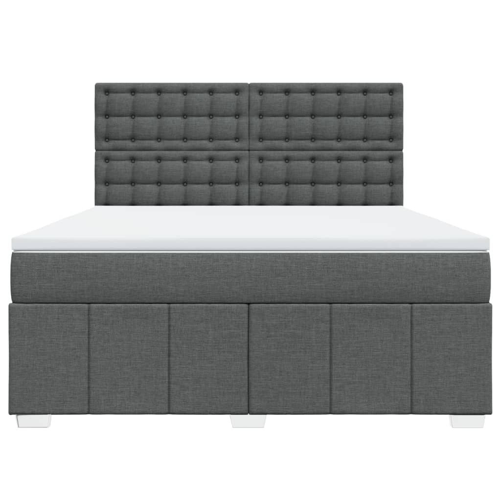 Boxspring met matras stof donkergrijs 180x200 cm
