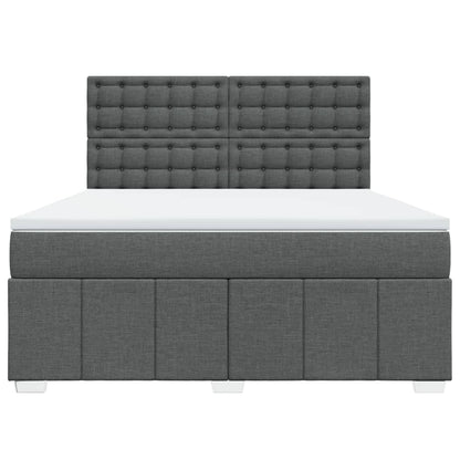 Boxspring met matras stof donkergrijs 180x200 cm