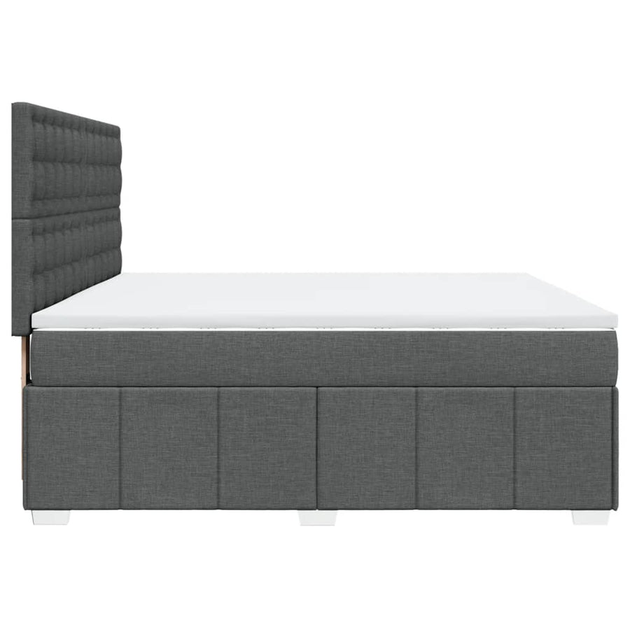 Boxspring met matras stof donkergrijs 180x200 cm
