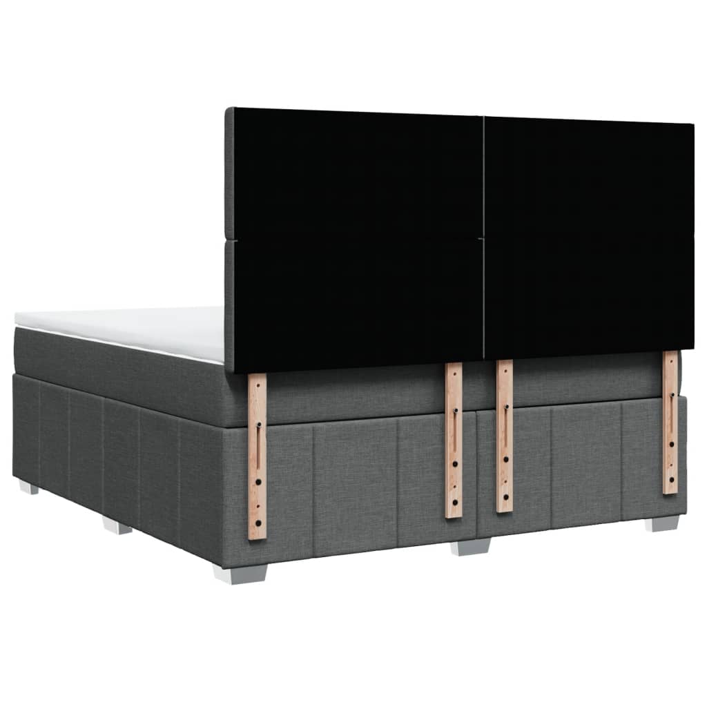 Boxspring met matras stof donkergrijs 180x200 cm