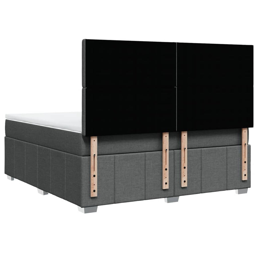 Boxspring met matras stof donkergrijs 180x200 cm
