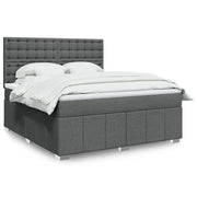 Boxspring met matras 180x200 cm donkergrijs