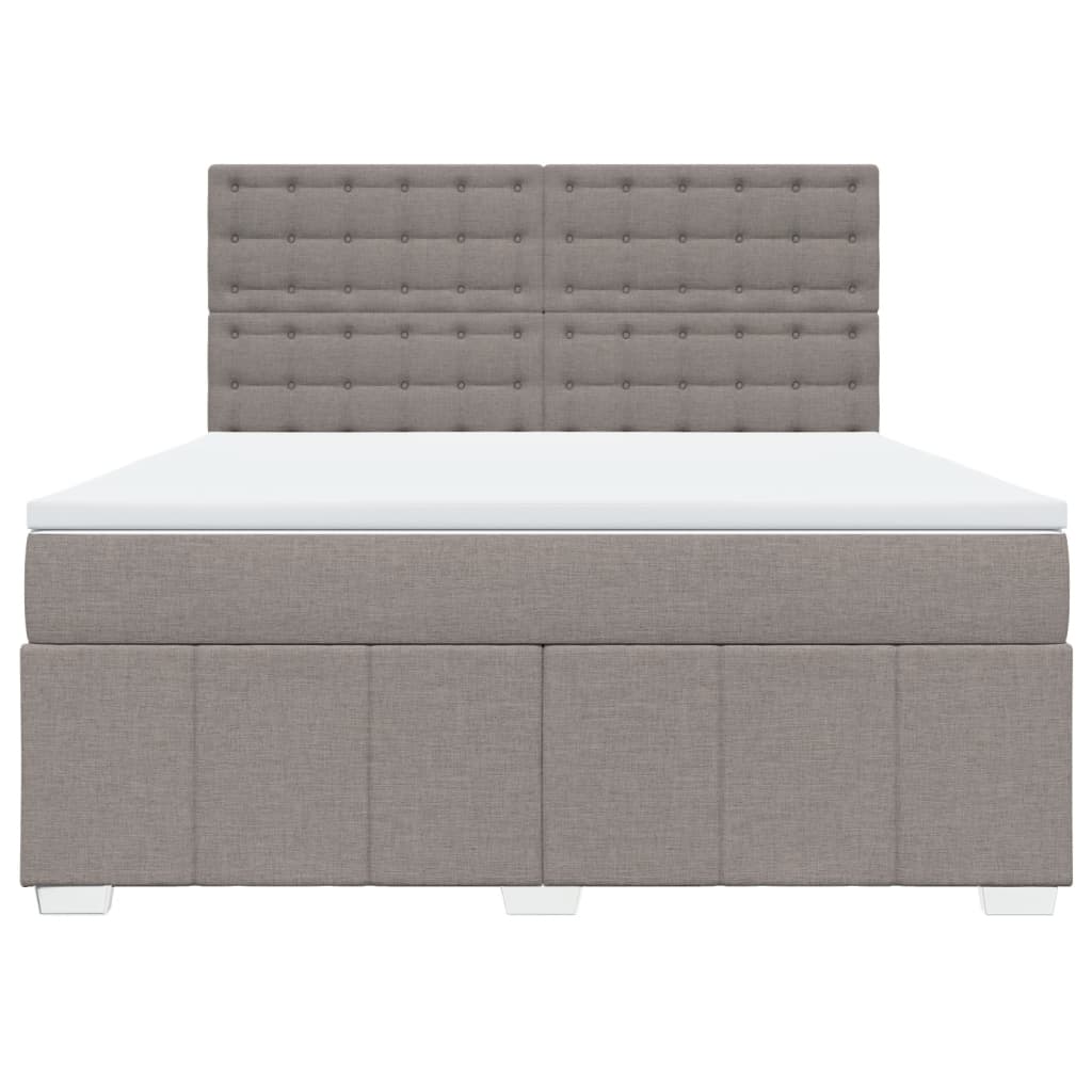Boxspring met matras stof taupe 180x200 cm