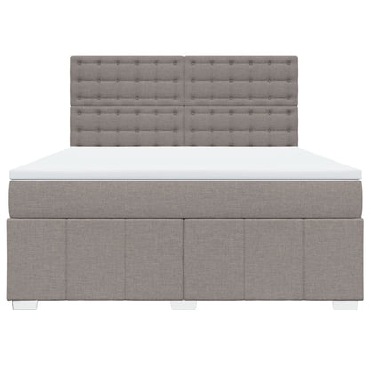 Boxspring met matras stof taupe 180x200 cm