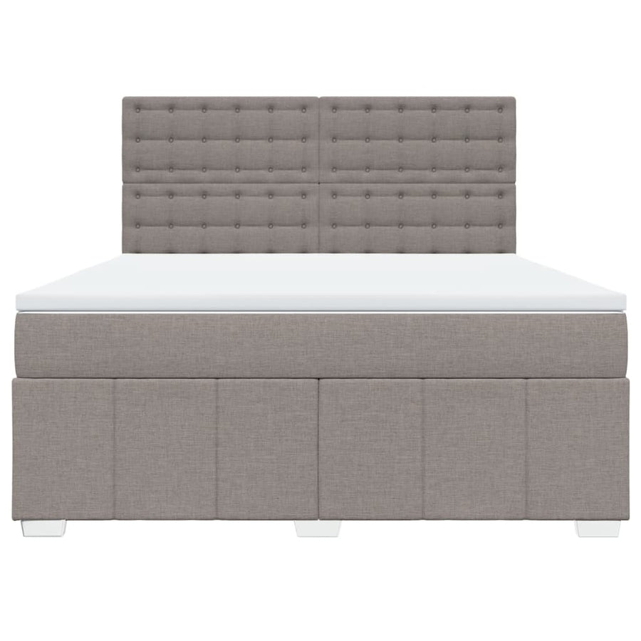 Boxspring met matras stof taupe 180x200 cm
