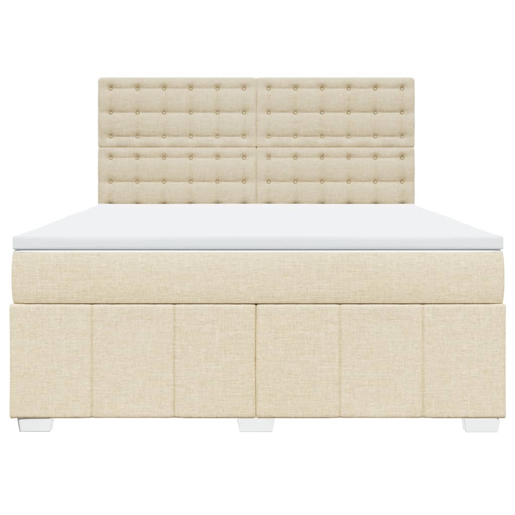 Boxspring met matras stof crèmekleurig 180x200 cm