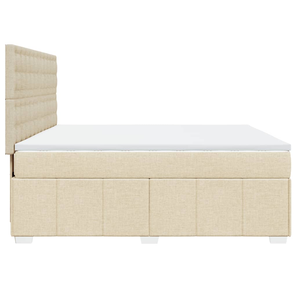 Boxspring met matras stof crèmekleurig 180x200 cm