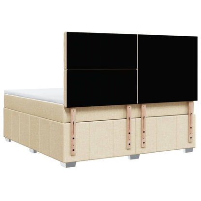Boxspring met matras stof crèmekleurig 180x200 cm