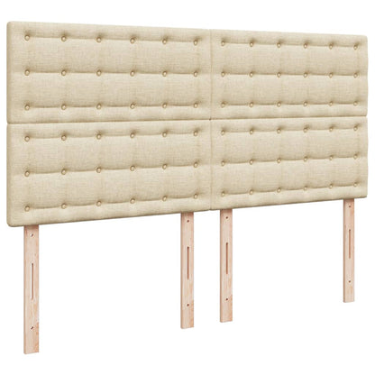 Boxspring met matras stof crèmekleurig 180x200 cm