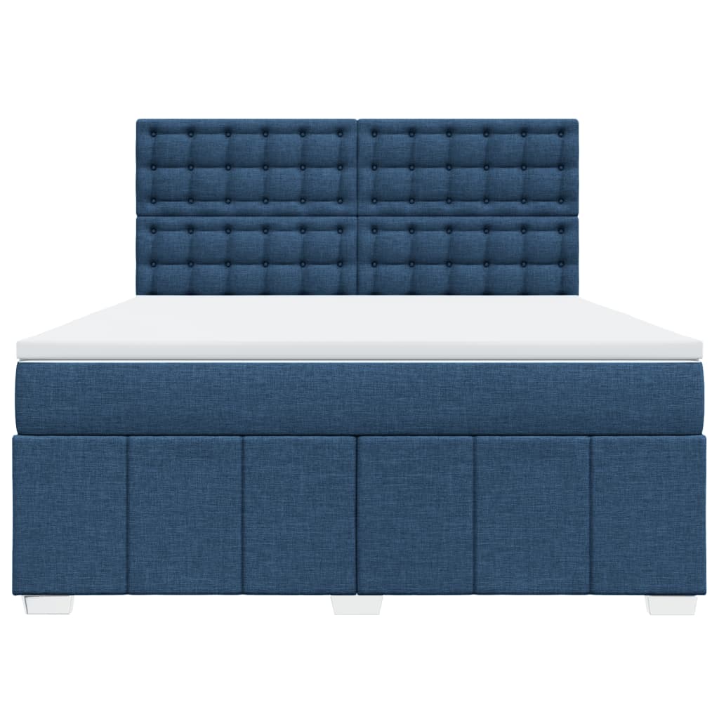 Boxspring met matras stof blauw 180x200 cm