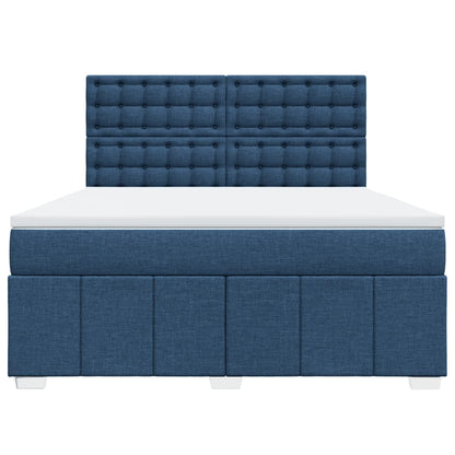 Boxspring met matras stof blauw 180x200 cm