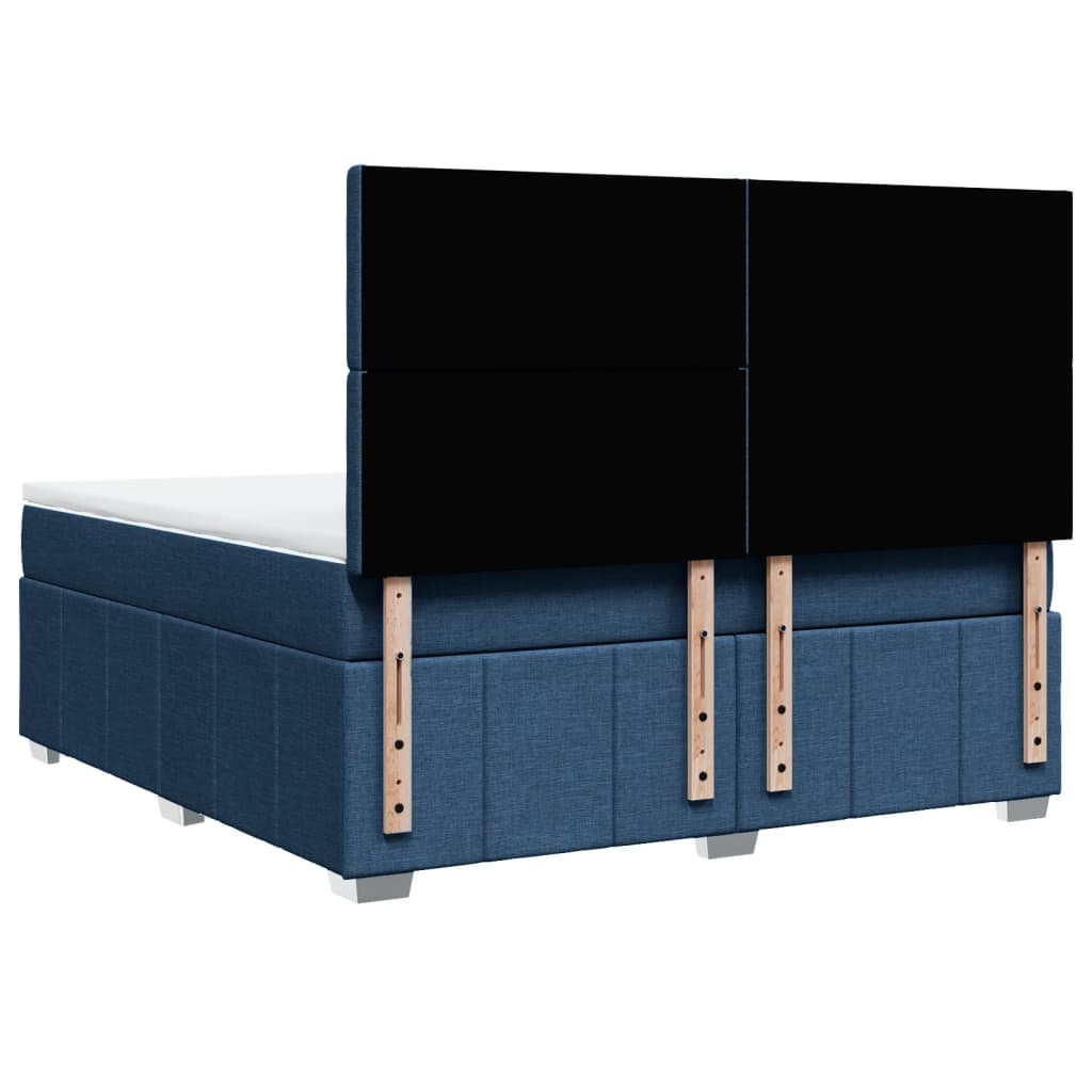 Boxspring met matras stof blauw 180x200 cm