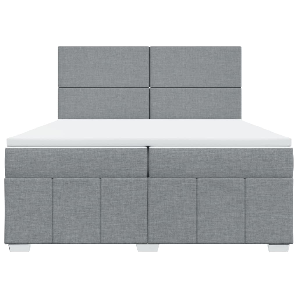 Boxspring met matras stof lichtgrijs 200x200 cm