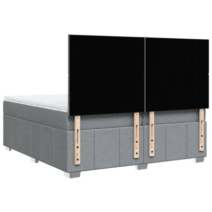 Boxspring met matras stof lichtgrijs 200x200 cm