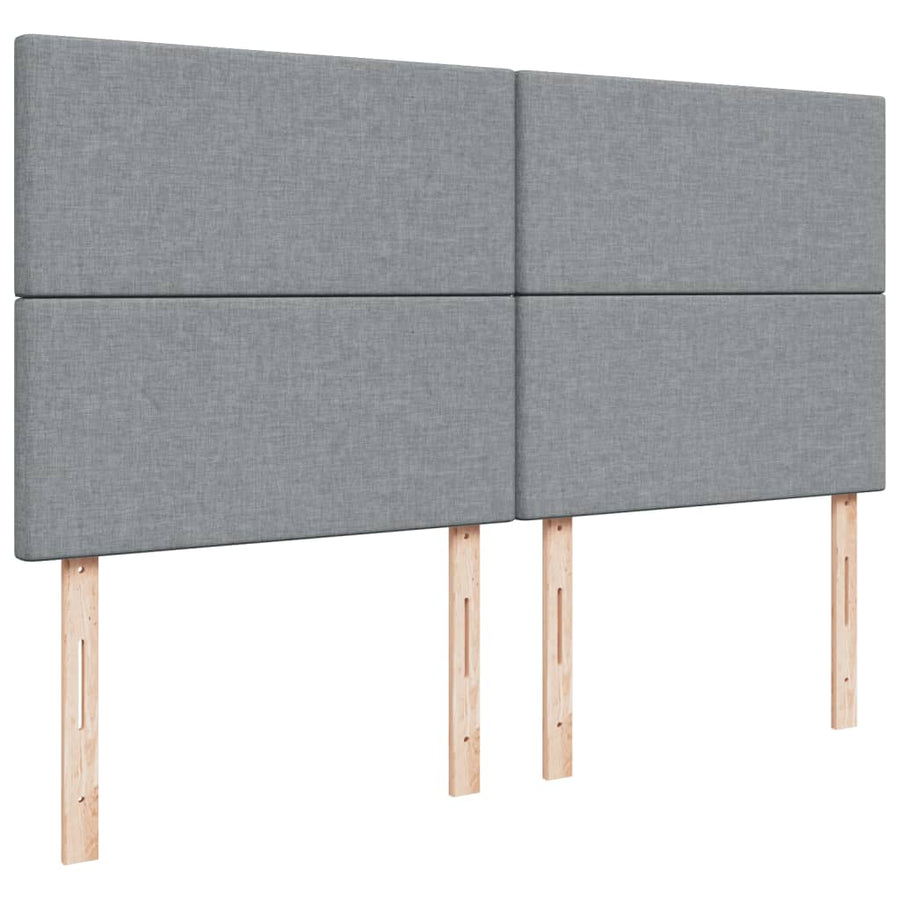 Boxspring met matras stof lichtgrijs 200x200 cm