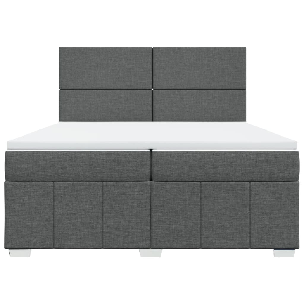 Boxspring met matras stof donkergrijs 200x200 cm