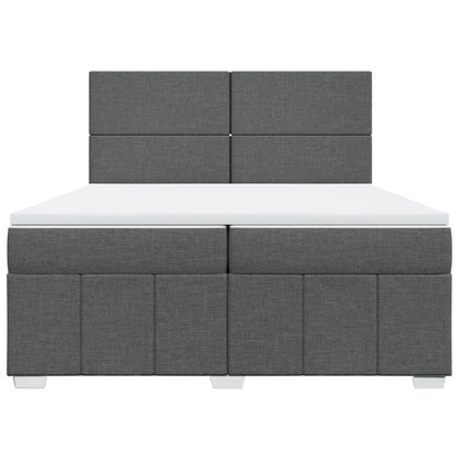 Boxspring met matras stof donkergrijs 200x200 cm