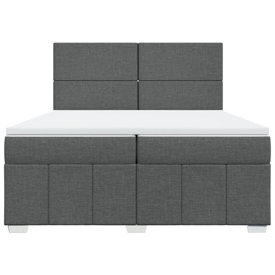 Boxspring met matras stof donkergrijs 200x200 cm