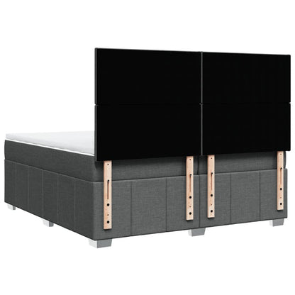Boxspring met matras stof donkergrijs 200x200 cm