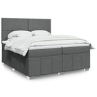 Box spring with dark gray fabric mattress 200x200 cm