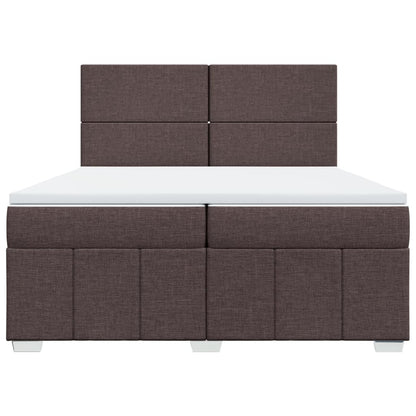Boxspring met matras stof donkerbruin 200x200 cm