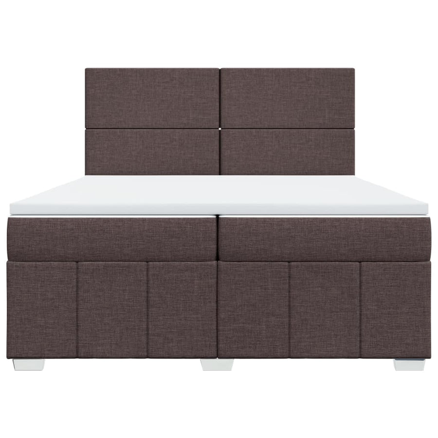 Boxspring met matras stof donkerbruin 200x200 cm