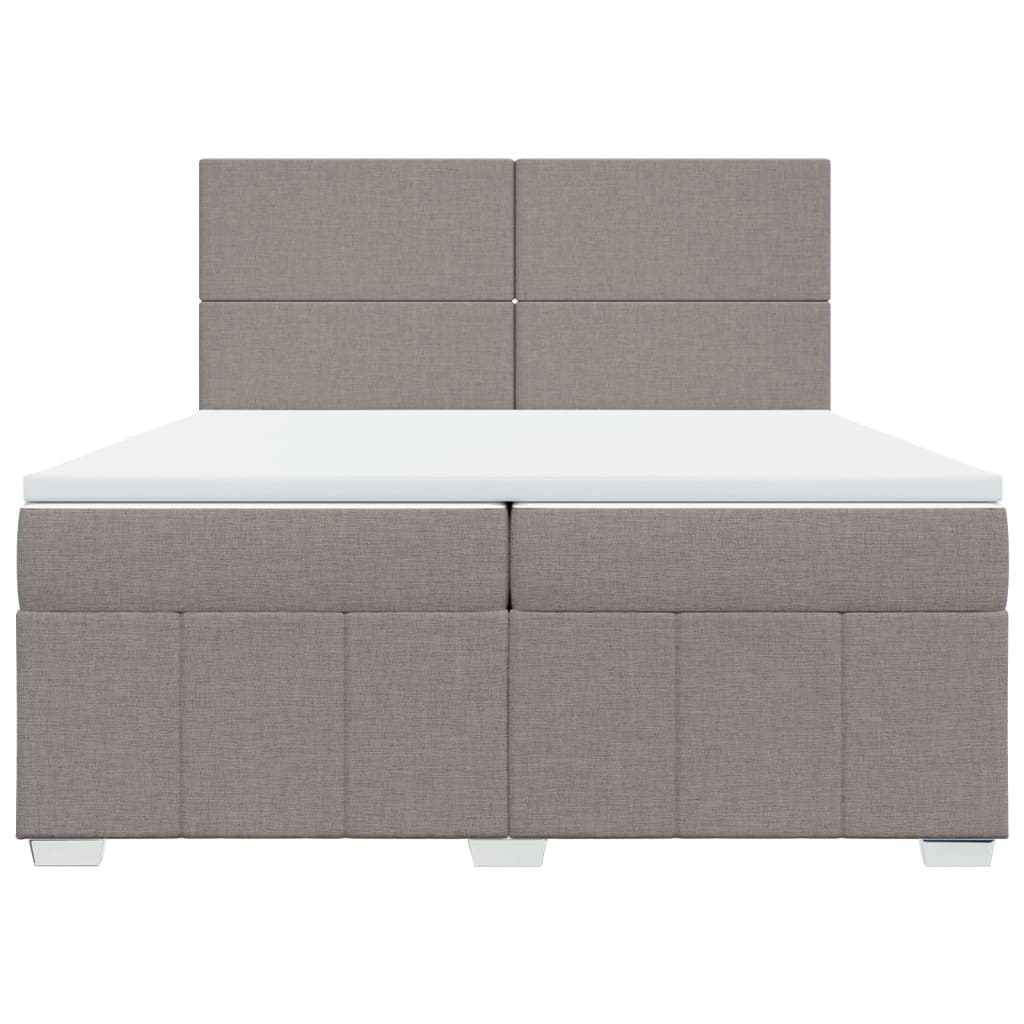 Boxspring met matras stof taupe 200x200 cm