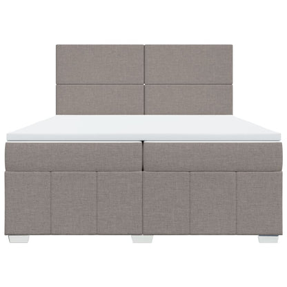 Boxspring met matras stof taupe 200x200 cm