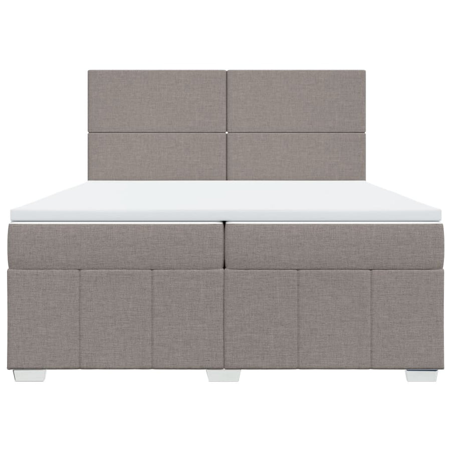 Boxspring met matras stof taupe 200x200 cm