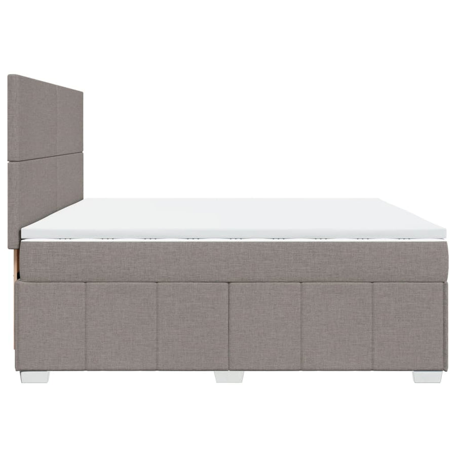 Boxspring met matras stof taupe 200x200 cm