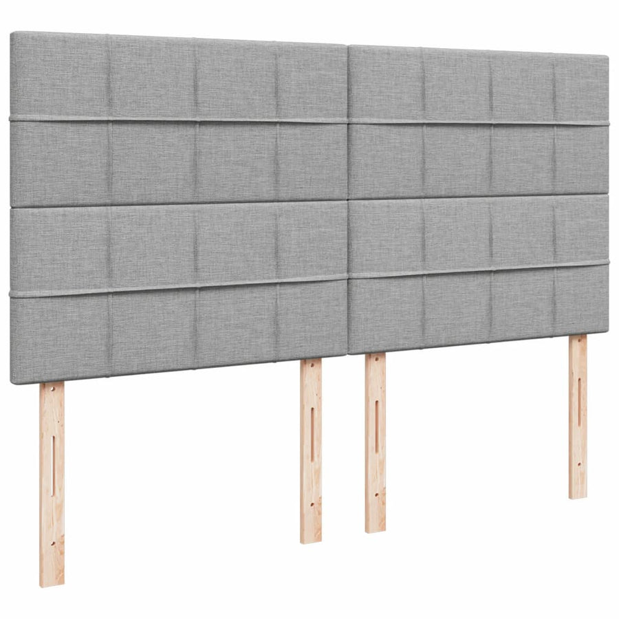 Boxspring met matras stof lichtgrijs 200x200 cm