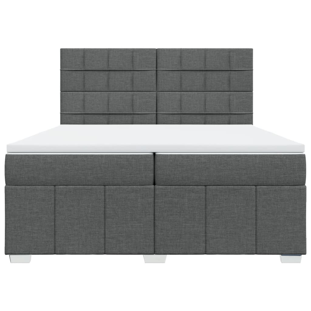 Boxspring met matras stof donkergrijs 200x200 cm