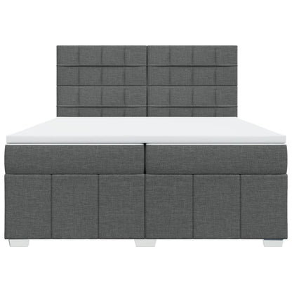 Boxspring met matras stof donkergrijs 200x200 cm