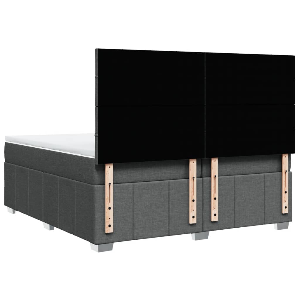 Boxspring met matras stof donkergrijs 200x200 cm