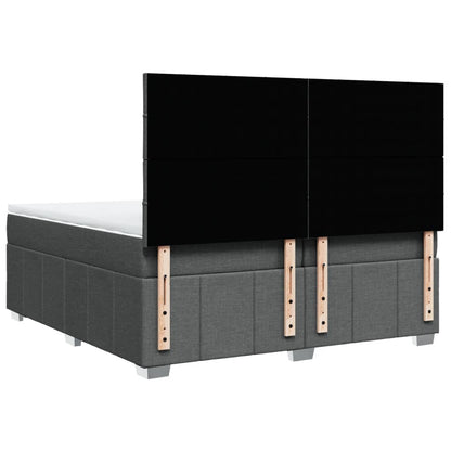 Boxspring met matras stof donkergrijs 200x200 cm