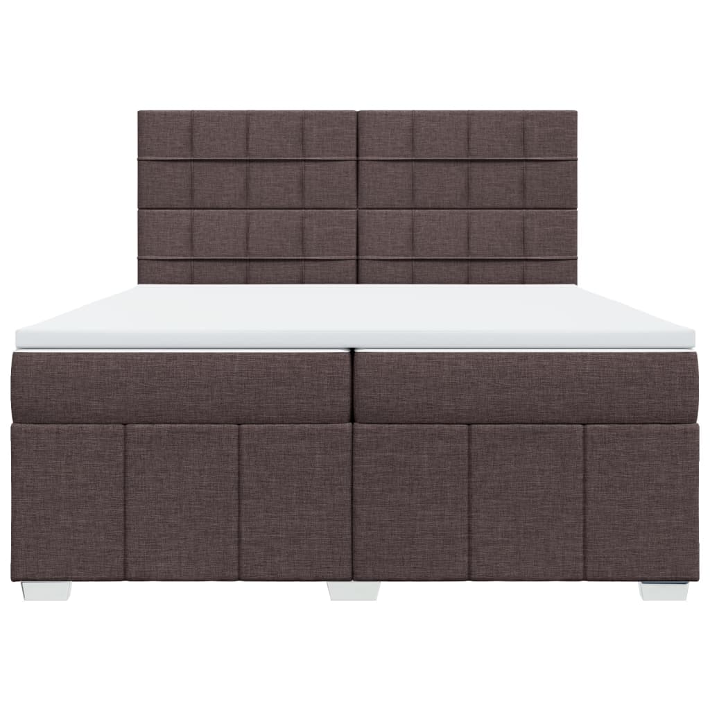 Boxspring met matras stof donkerbruin 200x200 cm