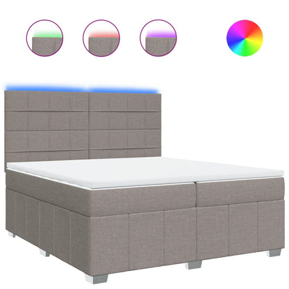 Boxspring met matras stof taupe 200x200 cm