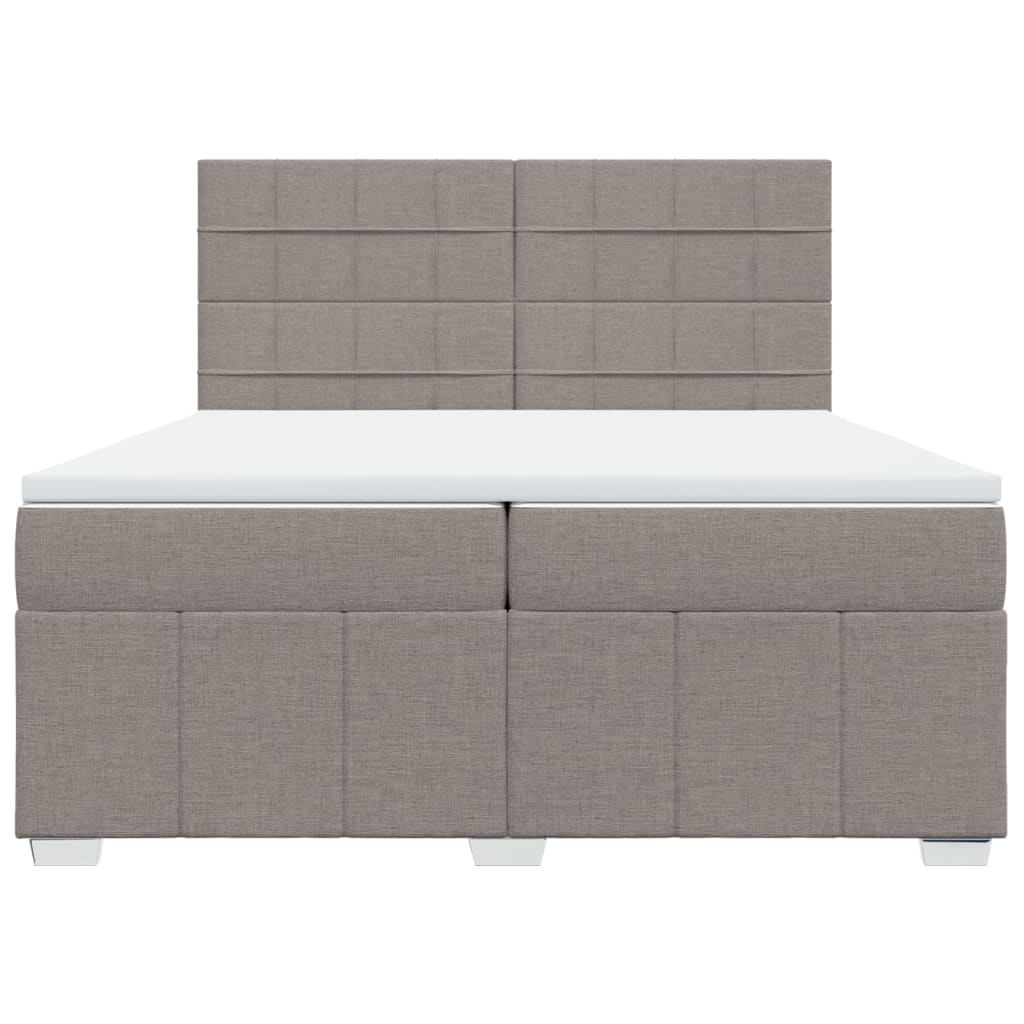 Boxspring met matras stof taupe 200x200 cm