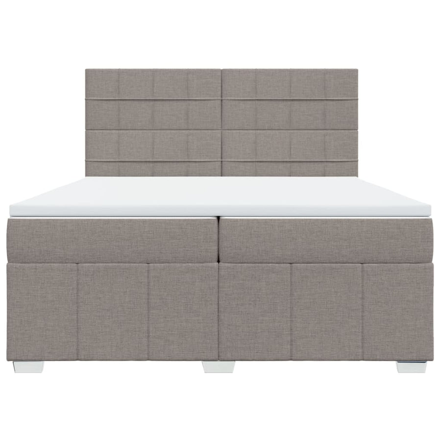 Boxspring met matras stof taupe 200x200 cm