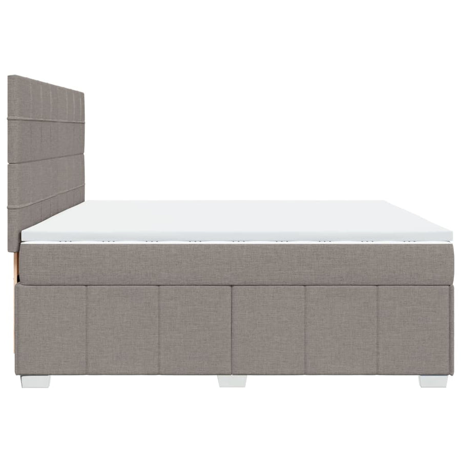 Boxspring met matras stof taupe 200x200 cm