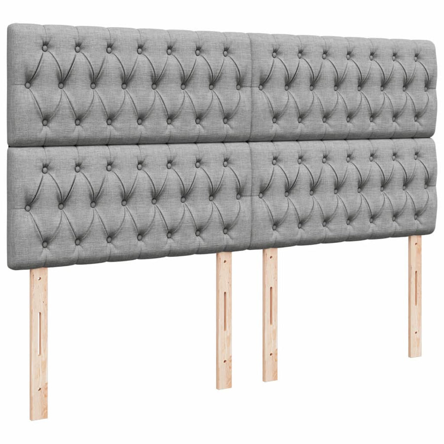 Boxspring met matras stof lichtgrijs 200x200 cm
