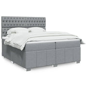 Boxspring 200x200 cm lichtgrijs met pocketveringmatras