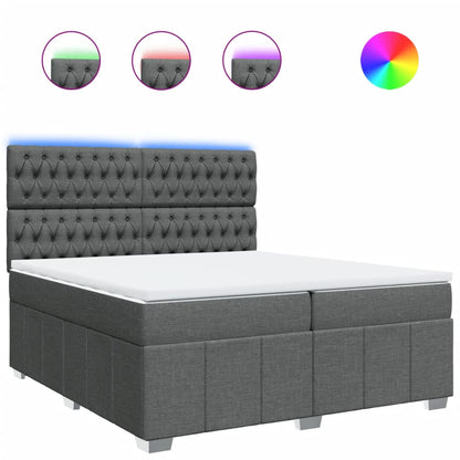Boxspring met matras stof donkergrijs 200x200 cm